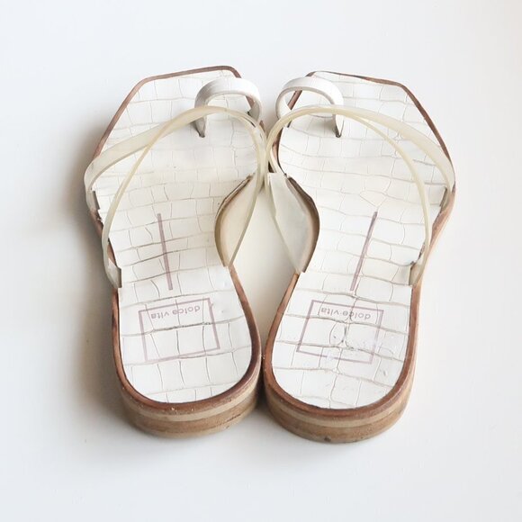 Dolce Vita White & Transparent Strappy Flat Slip-on / Slide / Flip-flop Sandals - Picture 5 of 13